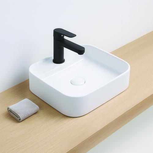 Vasque rectangle à poser LYS en céramique 37 x 37 x 11 cm - blanc